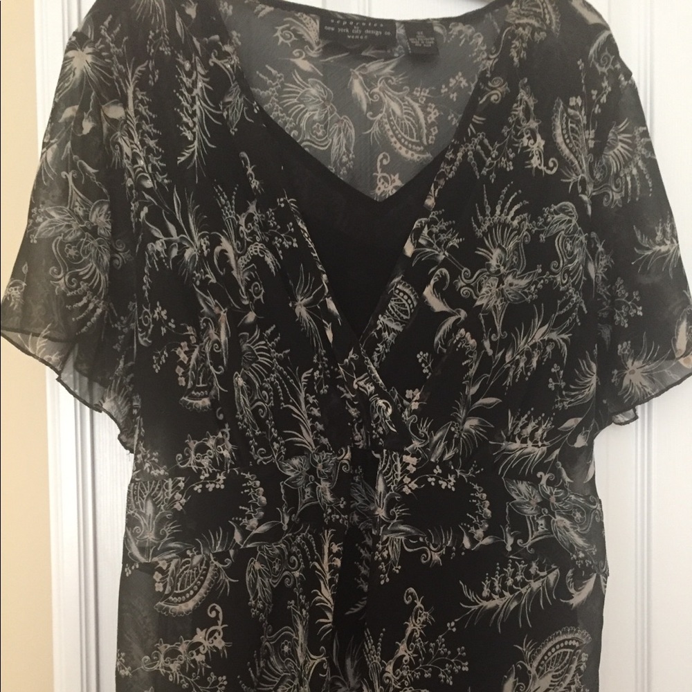 Sheer top with black tank